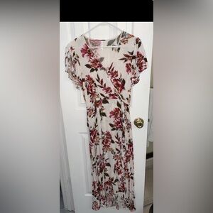 Wrap over high and low dress